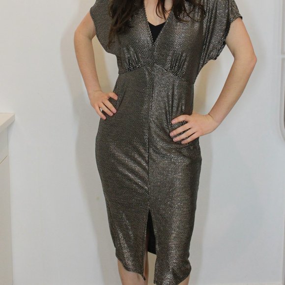 LUSH Sparkle V-Neck Dress - Medium - Picture 4 of 13